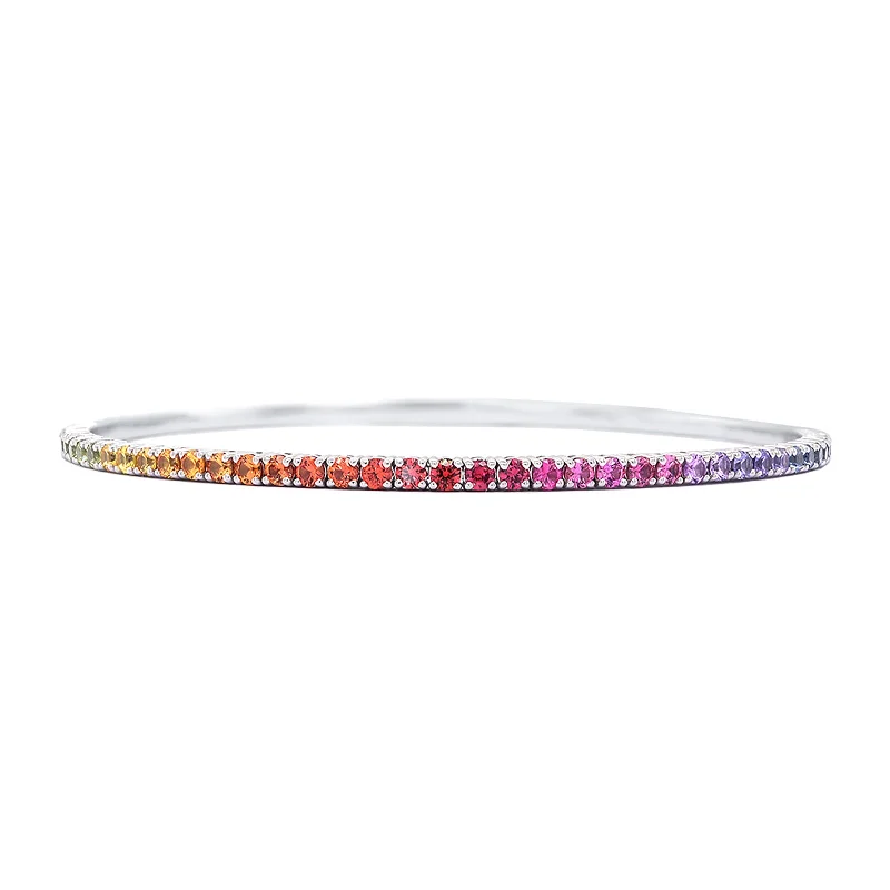 Rainbow Sapphire Flex Bangle