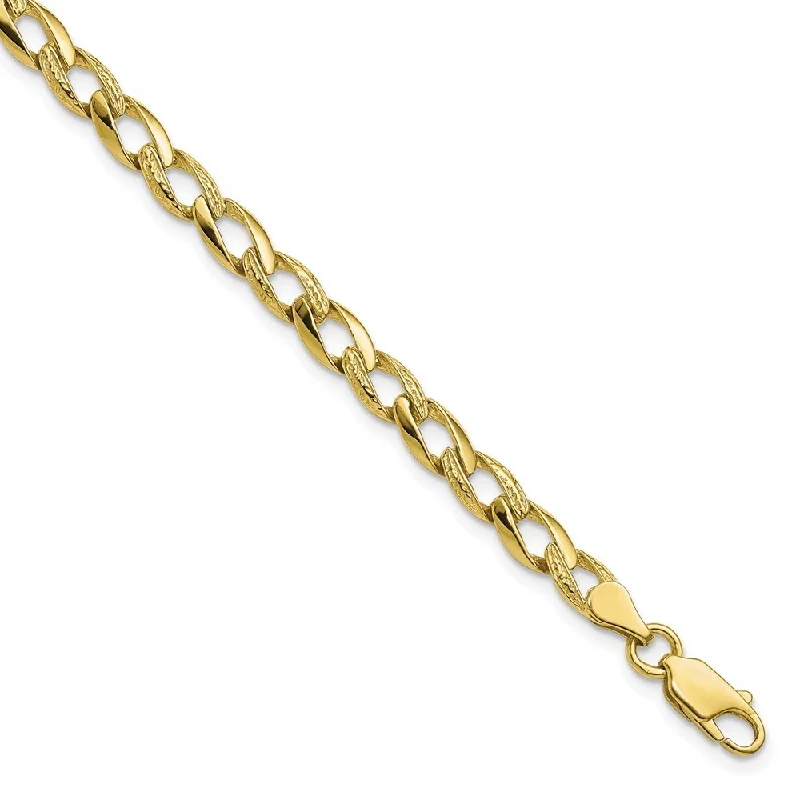 10k Yellow Gold Fancy Link Bracelet, 8" (W-5.25mm)