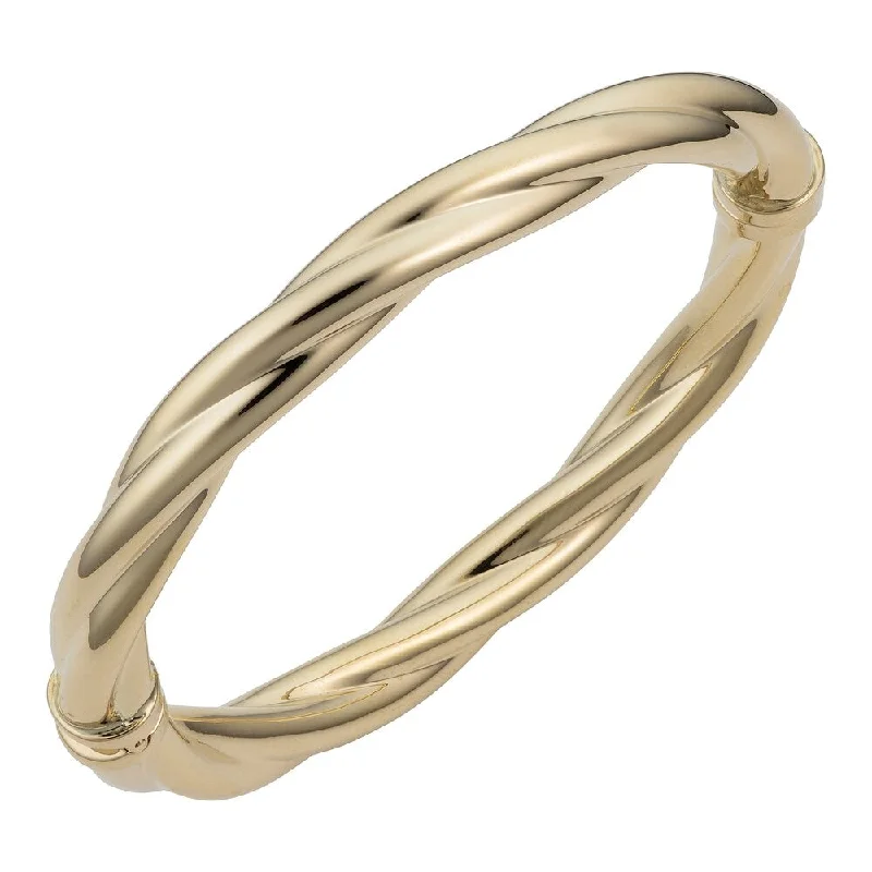 14k Yellow 8 millimeter Polished Twisted Bangle Bracelet