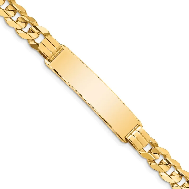 14k Yellow Gold 8.5mm Curb ID Bracelet, 8"