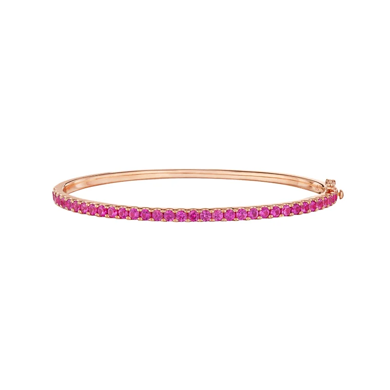 Stackable Bangle with Pink Sapphires