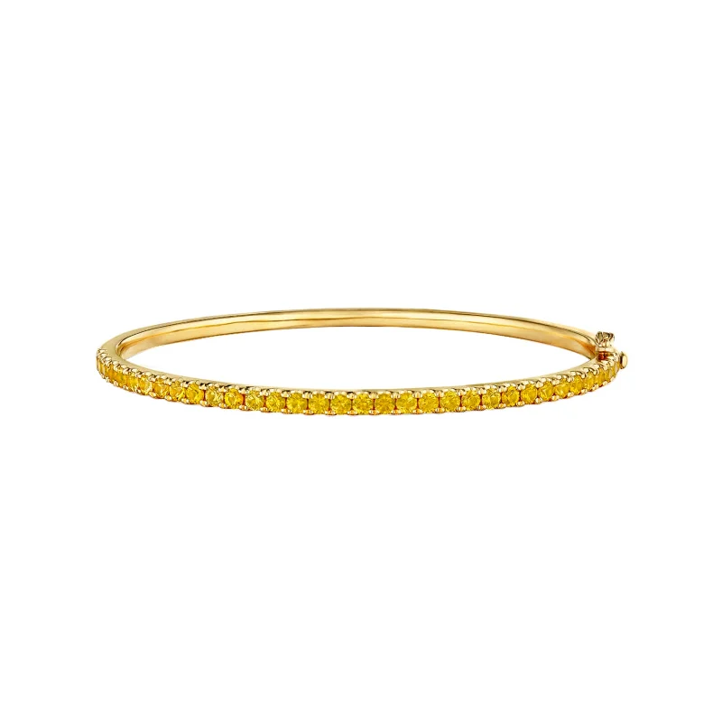 Stackable Bangle with Yellow Sapphires