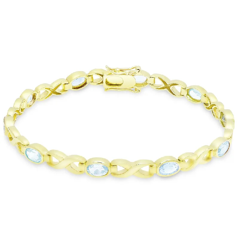 Dolce Giavonna Gold Over Sterling Silver Multi Gemstone XO Bracelet