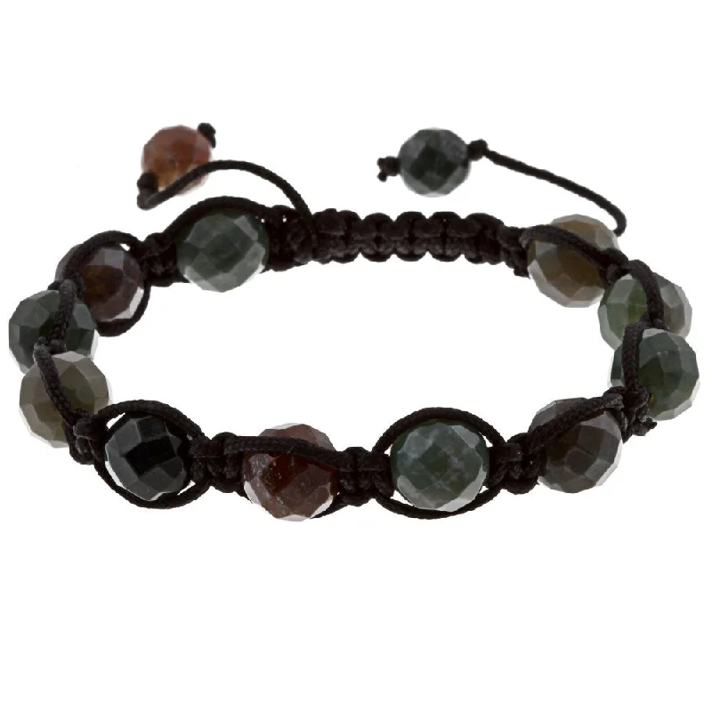 Dolce Giavonna Indian Agate Beaded Macrame Bracelet