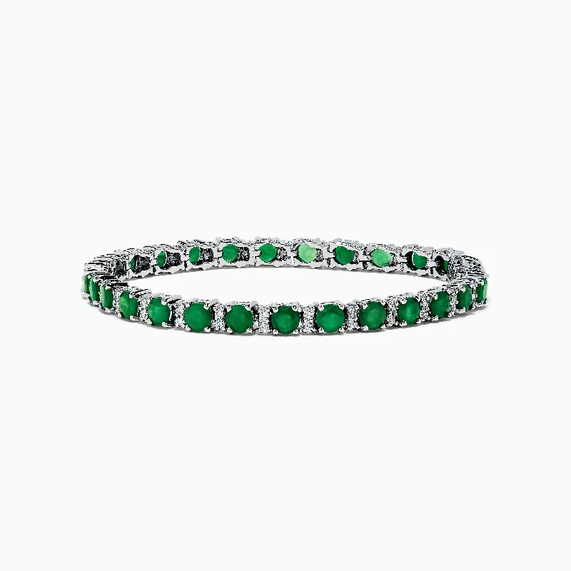 Brasilica 14K White Gold Emerald Tennis Bracelet