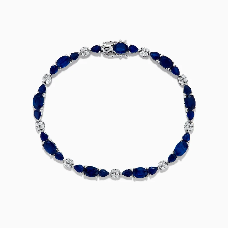 Royale Bleu 14K White Gold Blue Sapphire and Diamond Bracelet