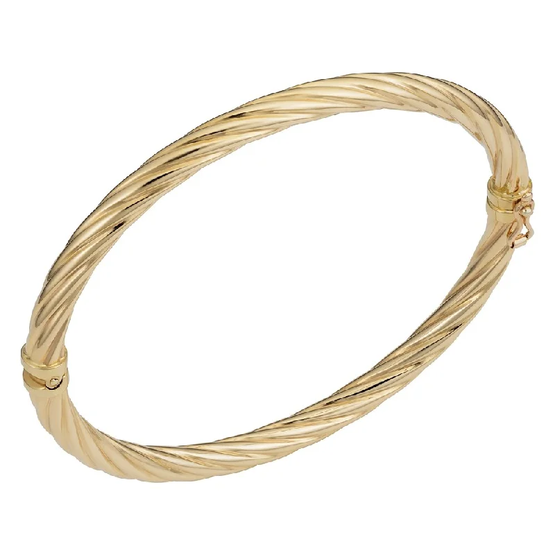 Fremada 10k Yellow Gold 5-mm Swirl High Polish Bangle