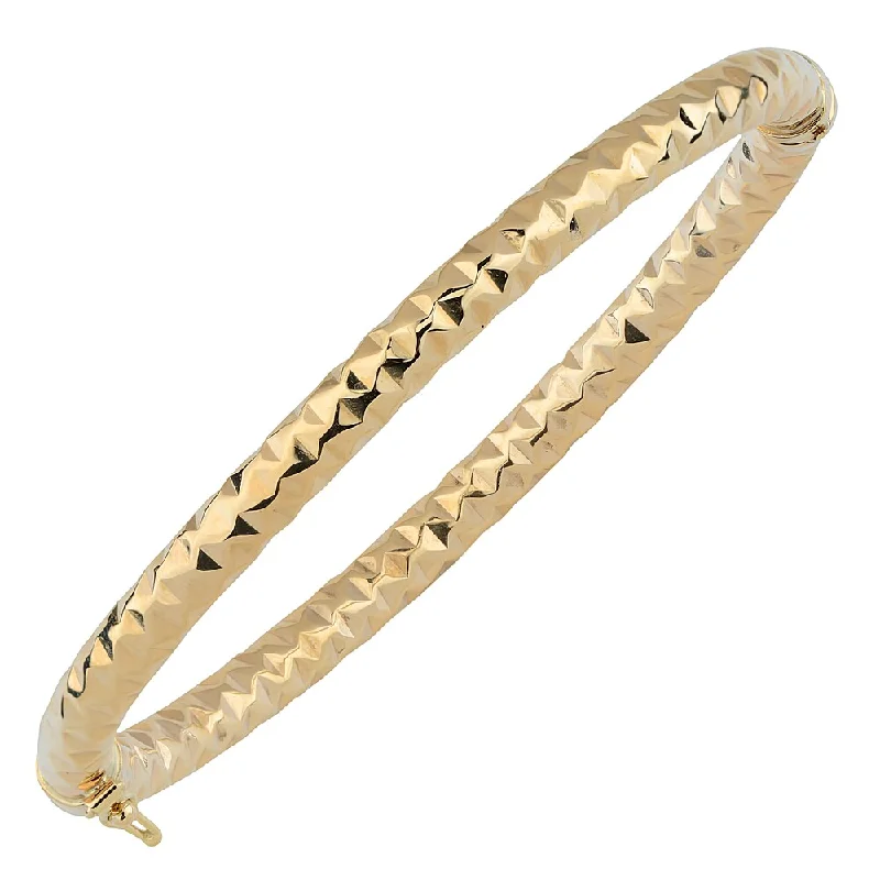 Fremada 10k Yellow Gold 5mm Diamond-cut Bangle