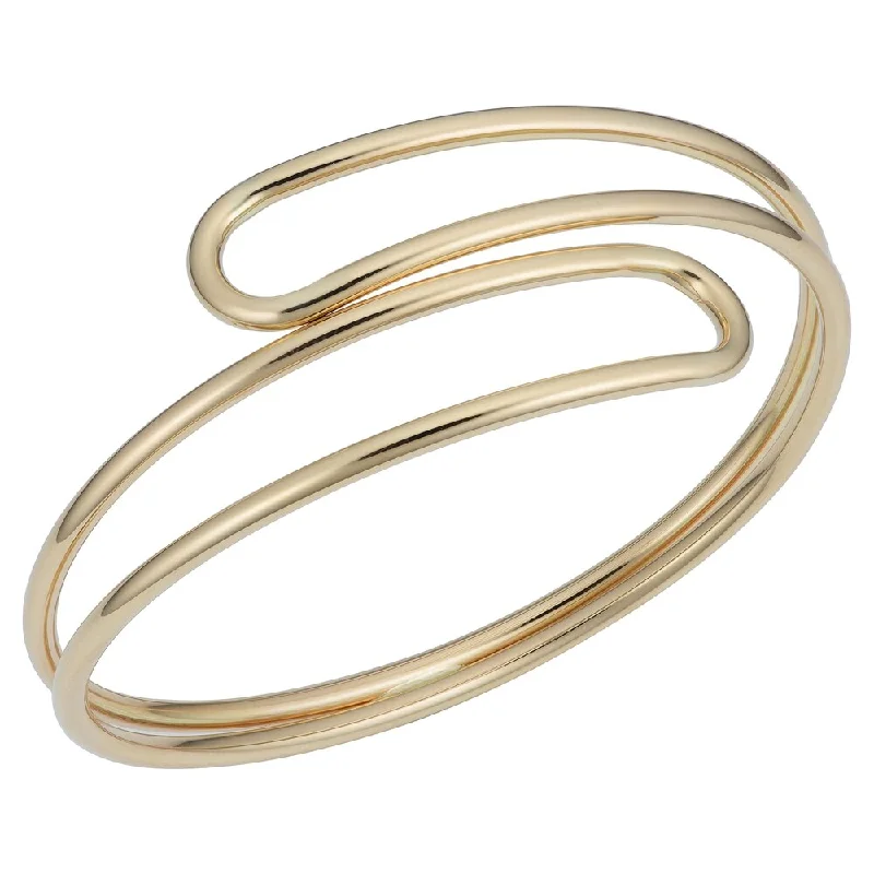 Fremada 14k Yellow Gold Double Bypass Bangle Bracelet (7.5 inches)