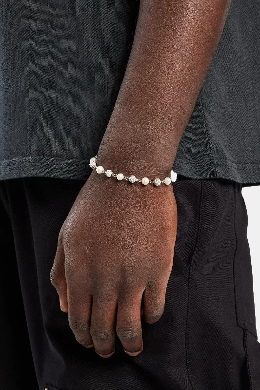 Freshwater Pearl & Ice Ball Bracelet