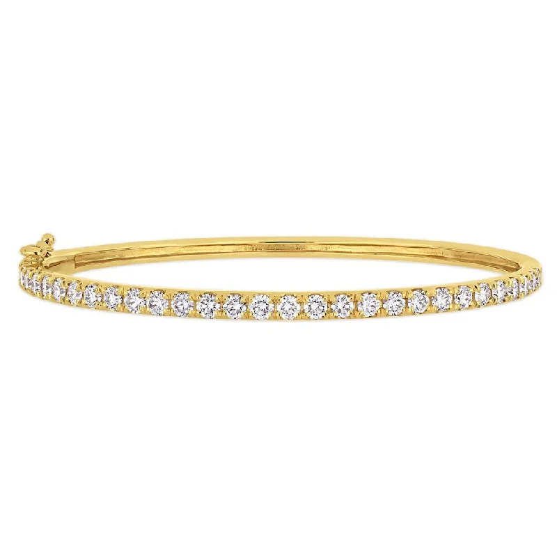 Miadora 14k Yellow Gold 2 1/3ct TDW Diamond Tennis Stackable Bangle