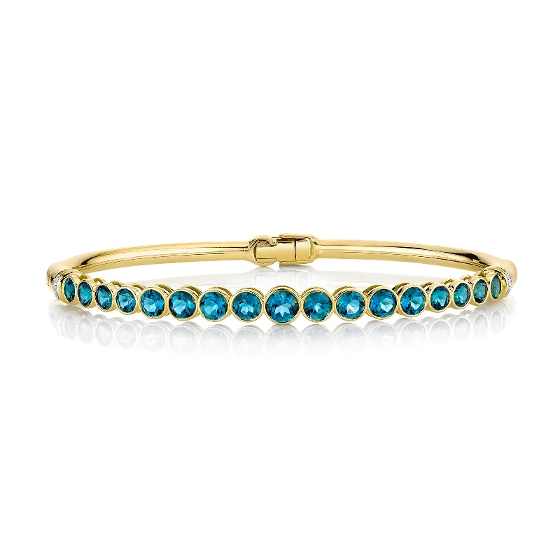 London Blue Topaz & Diamond Bangle