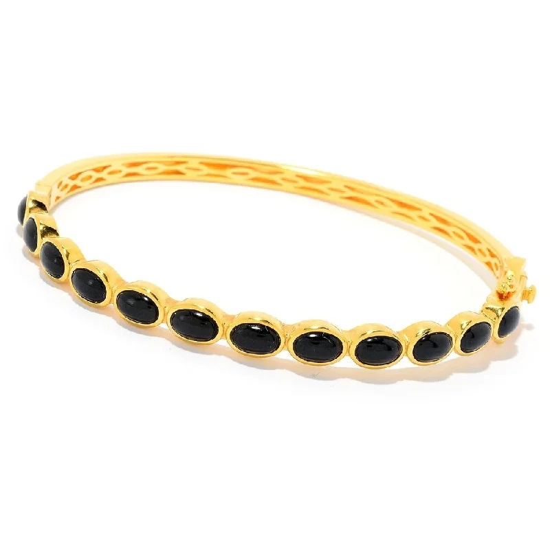 Yellow Gold Plated Over Sterling Silver Colorado BlackMoon Bangle