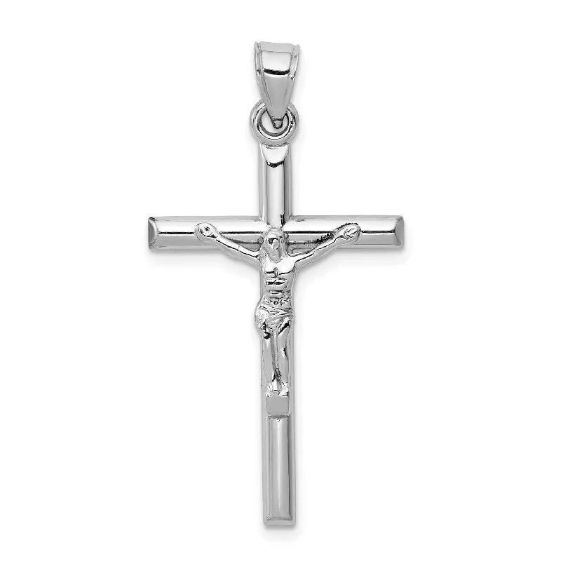 10KT White Gold 32X19MM Crucifix Cross Pendant. Chain Not Included