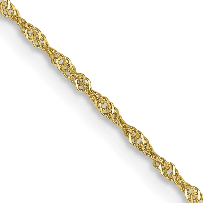 10KT Yellow Gold 14-inch 1.1MM Childrens Singapore Chain