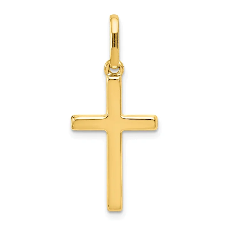 14k Hollow Cross Pendant. Chain not Included