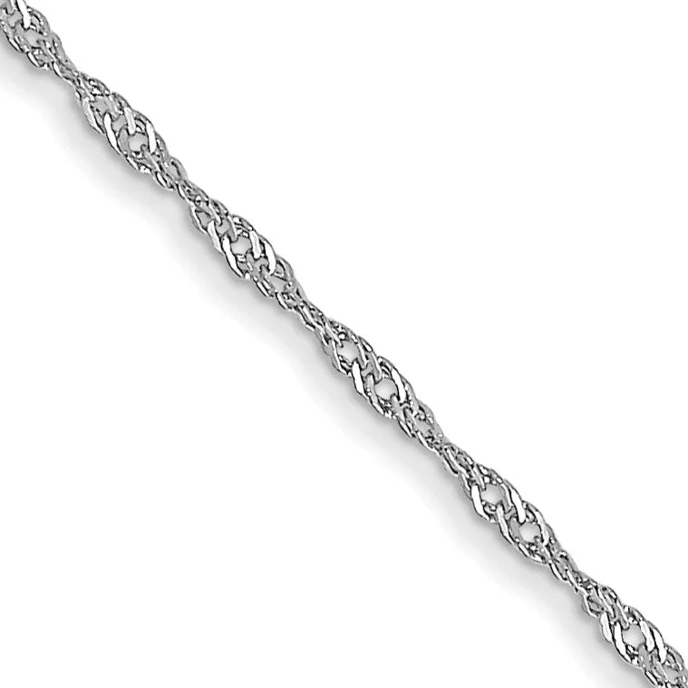 14KT White Gold 18-inch 1MM Singapore Pendant Chain