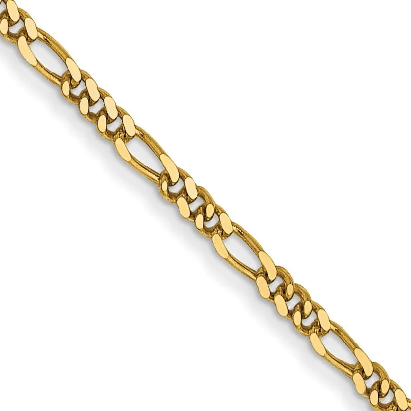 14KT Yellow Gold 16-inch 1.25MM Flat Figaro Chain