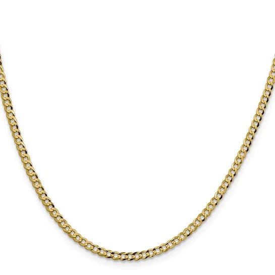 14KT YELLOW GOLD 3MM CONCAVE OPEN CURB CHAIN - 5 LENGTHS