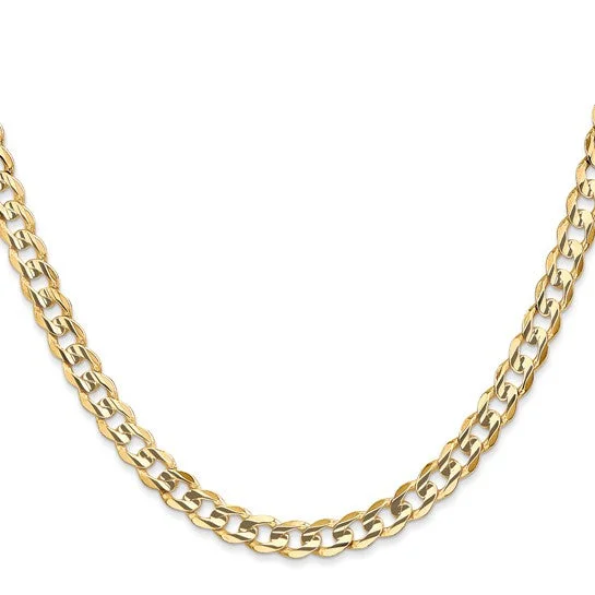 14KT YELLOW GOLD 5.25MM SOLID CONCAVE OPEN CURB CHAIN - 5 LENGTHS