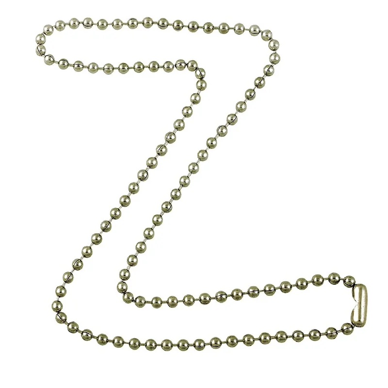 3.2mm Silver Tone Steel Ball Chain Necklace with Extra Durable Color Protect Finish