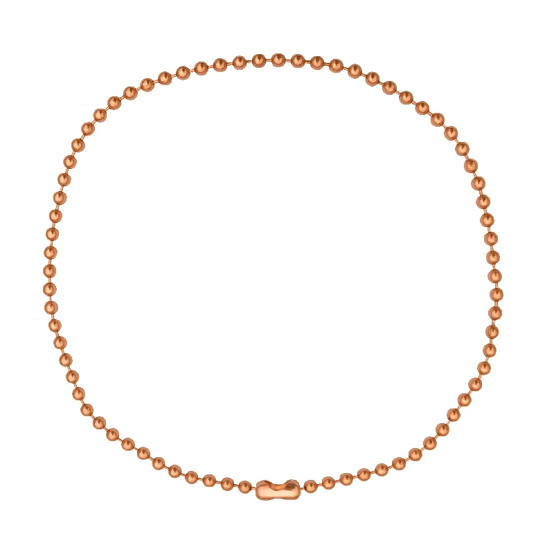 4.5mm Large Bright Copper Ball Chain Mens Necklace