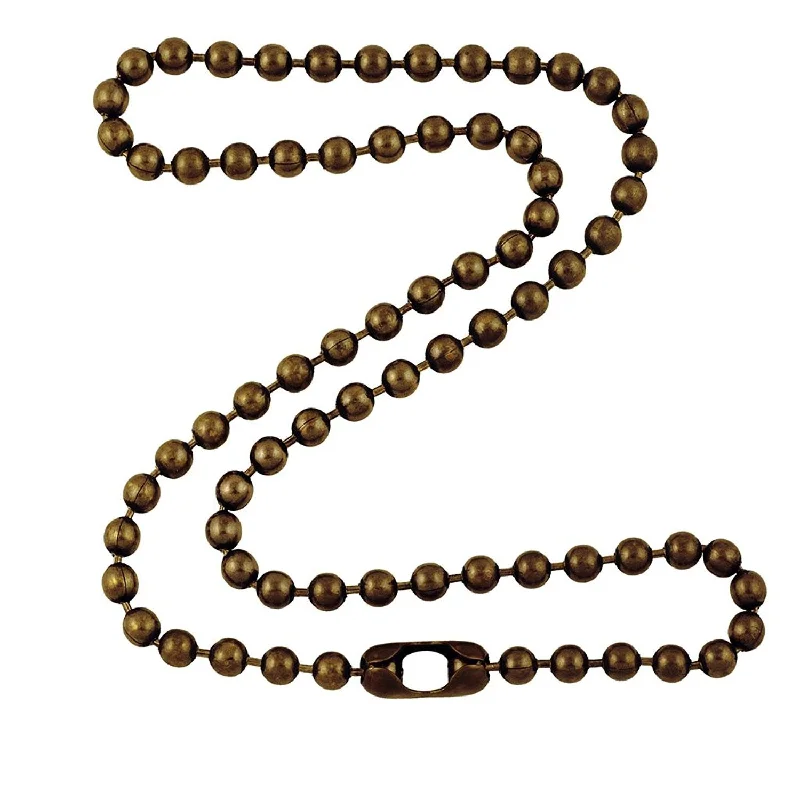 4.8mm Large Antique Brass Ball Chain Necklace with Extra Durable Color Protect Finish