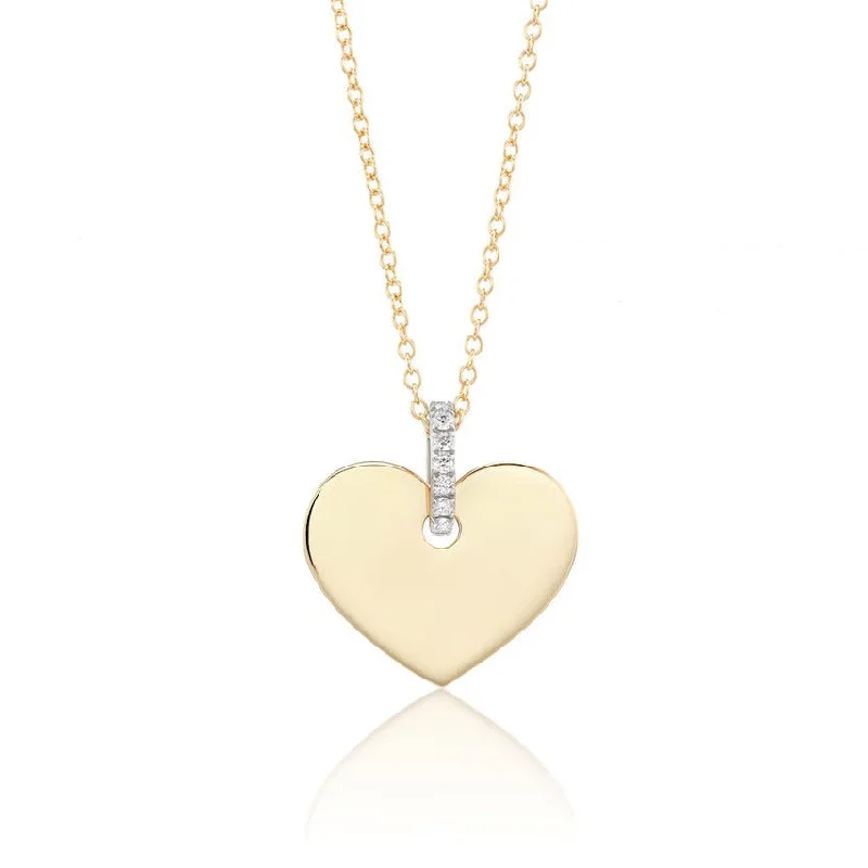 Aurelia Demark 18K Gold Diamond Heart Pendant Necklace