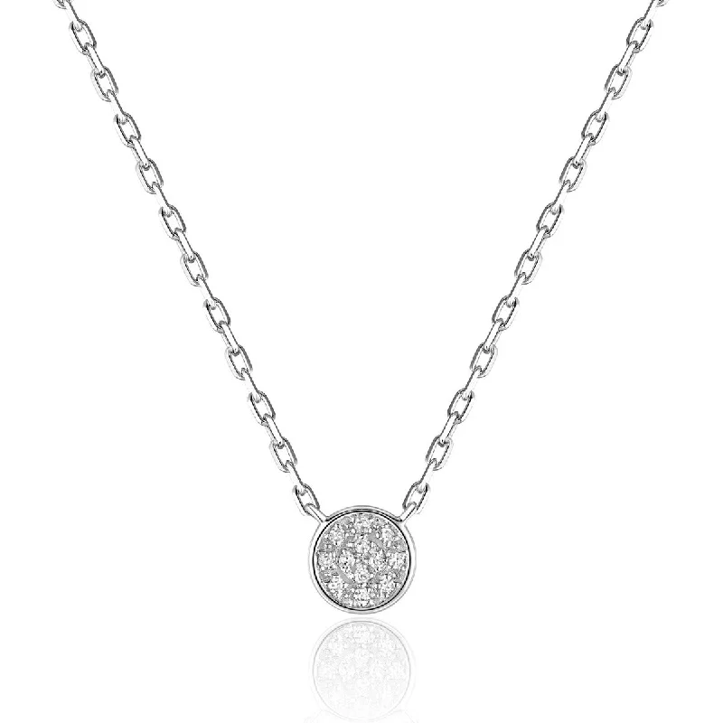 Diamond Micro Pavé Round 14K Gold Necklace