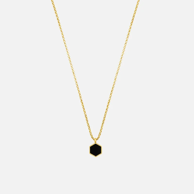 "MALÉFICE" ONYX PENDANT - GOLD