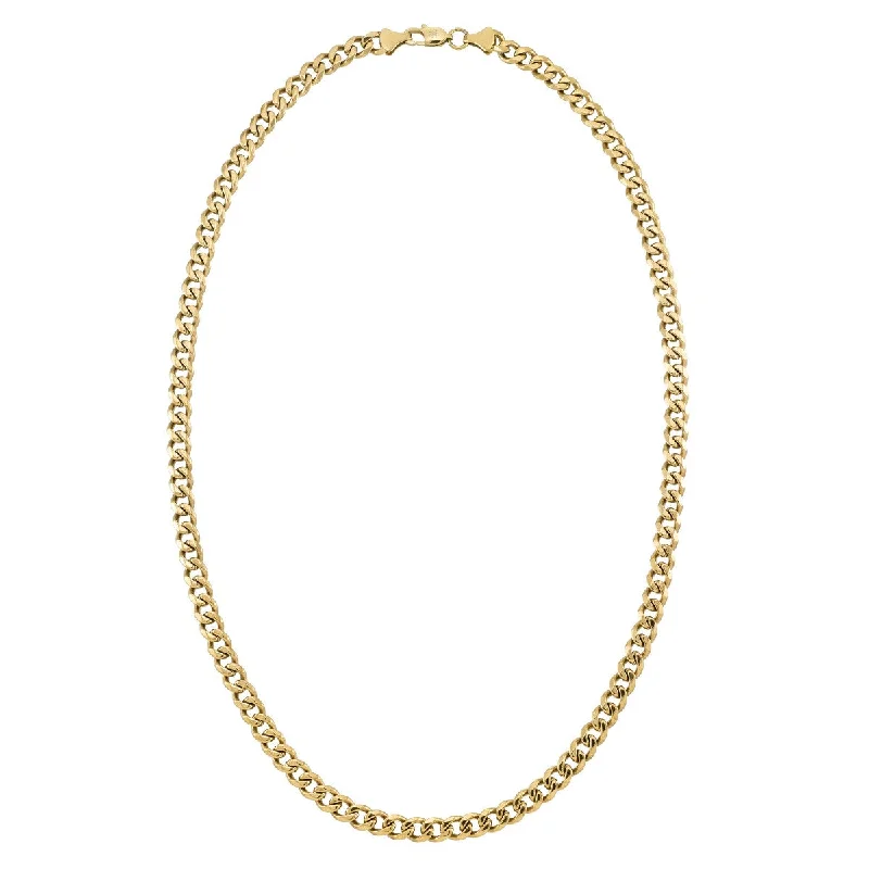 King by Simone I Smith Yellow Stainless Steel 24-inch 6MM Curb Link Chain