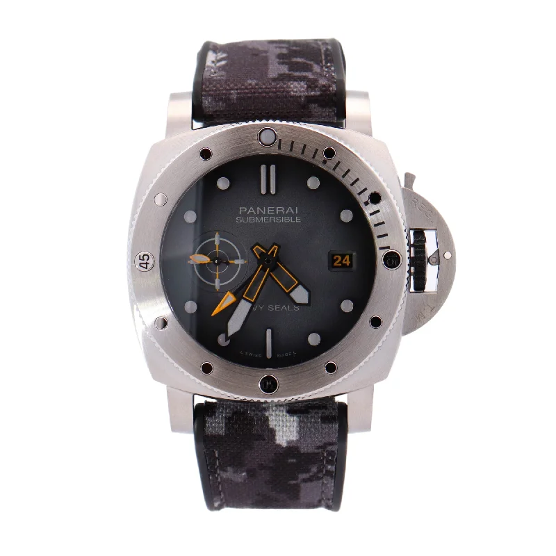 Panerai Luminor Submersible Gmt Stainless Steel 44mm Grey Dot Dial Watch Reference# PAM01323