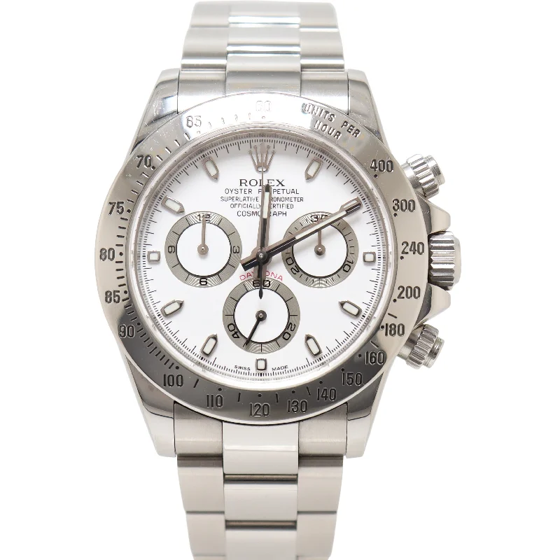 Rolex Daytona 40mm Stainless Steel White Chronograph Dial Watch Reference# 116520