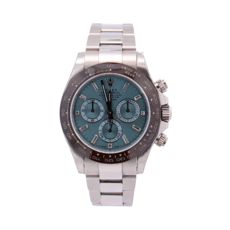 Rolex Daytona Platinum 40mm Ice Blue Chronograph Dial Watch Reference# 116506