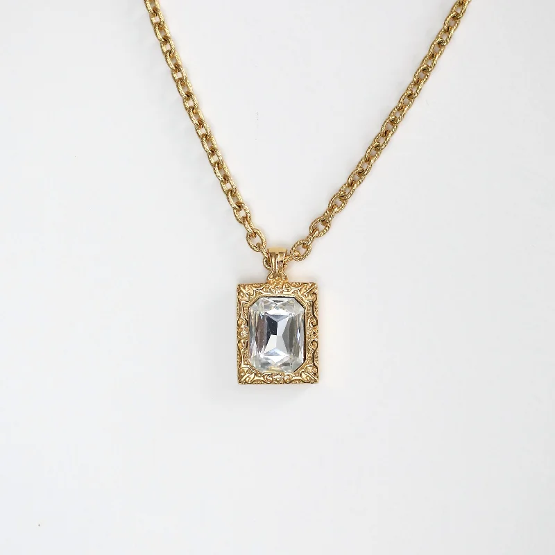 Solitaire Square Necklace