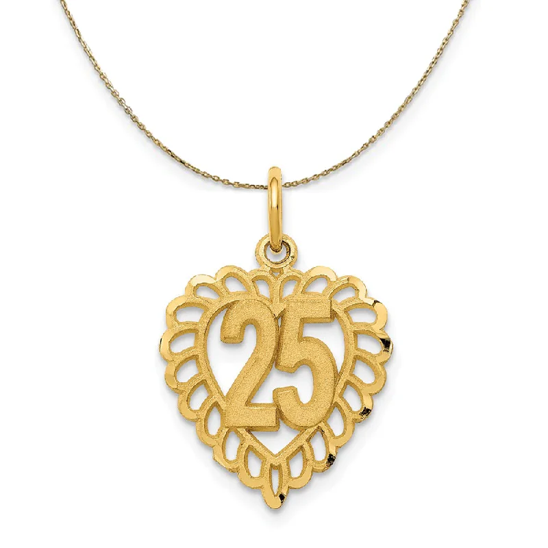 14k Yellow Gold 25 Heart Necklace