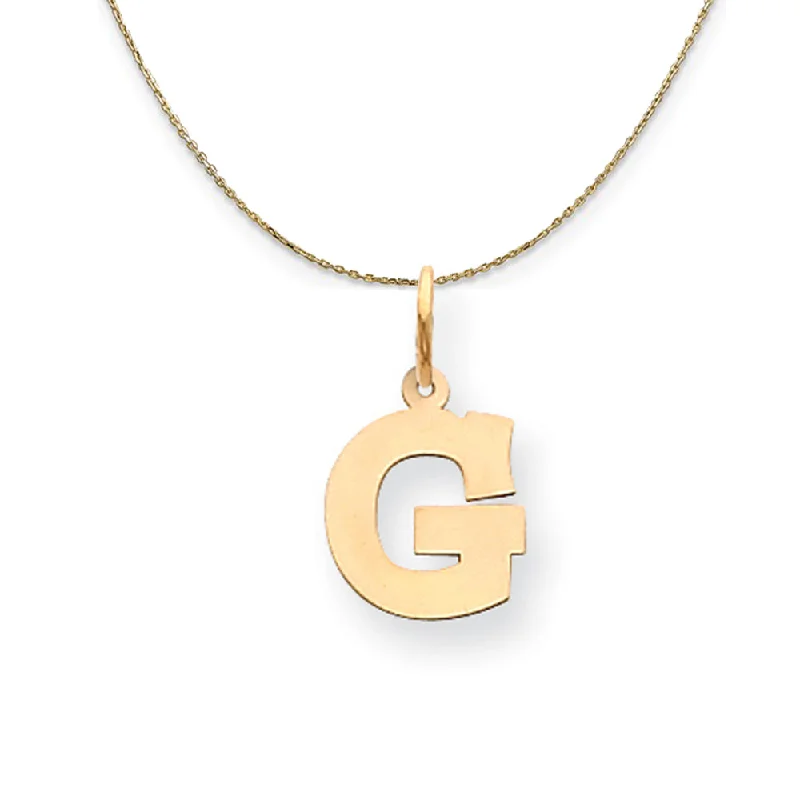 14k Yellow Gold, Amanda, Sm Block Initial G Necklace