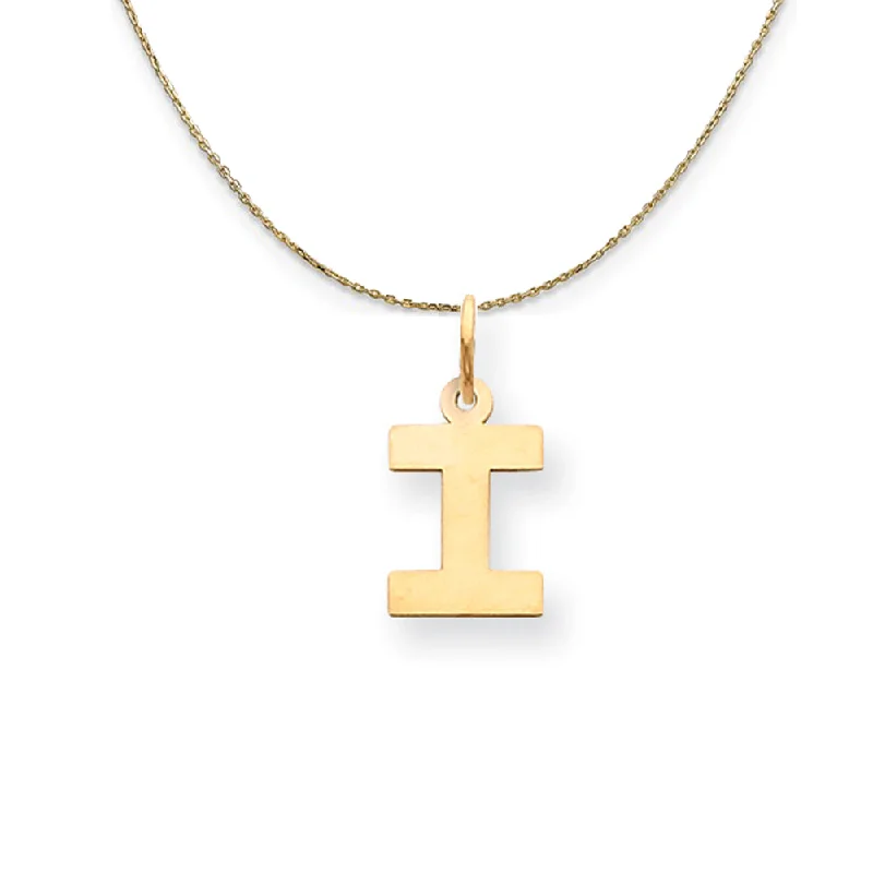 14k Yellow Gold, Amanda, Sm Block Initial I Necklace