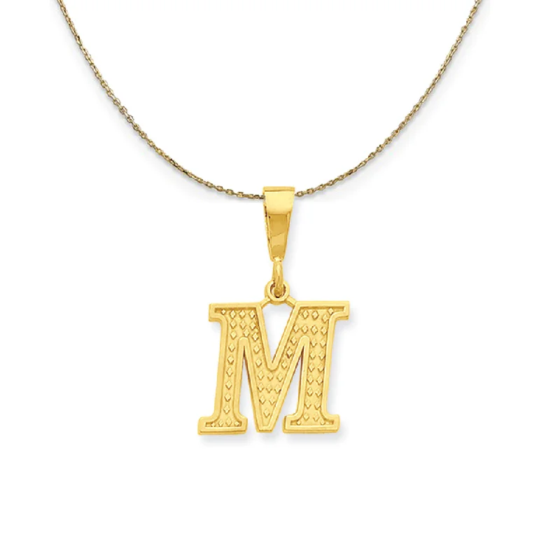 14k Yellow Gold, Ashley, Initial M Necklace