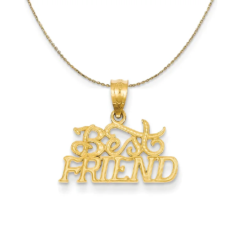 14k Yellow Gold Best Friend Fancy Necklace