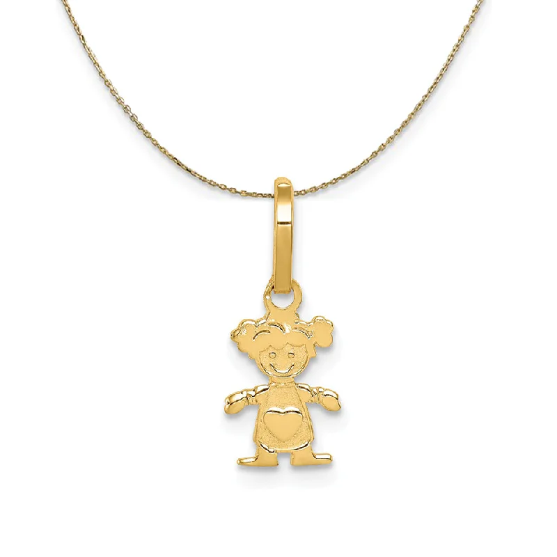 14k Yellow Gold Polished Little Girl (7mm) Necklace