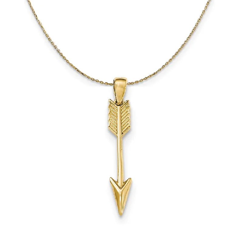 14k Yellow Gold Vertical Arrow (29mm) Necklace