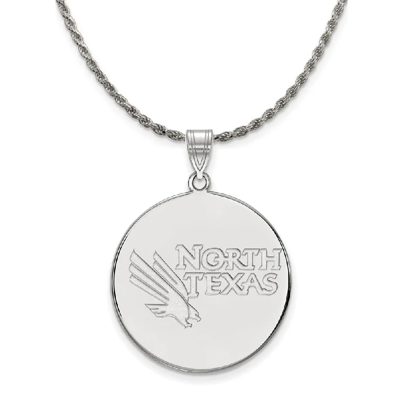 Sterling Silver North Texas XL Disc Pendant Necklace