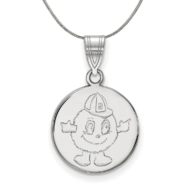 Sterling Silver Syracuse U. Medium Disc Pendant Necklace