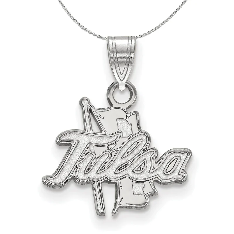 Sterling Silver The U. of Tulsa Small 'Tulsa' Pendant Necklace