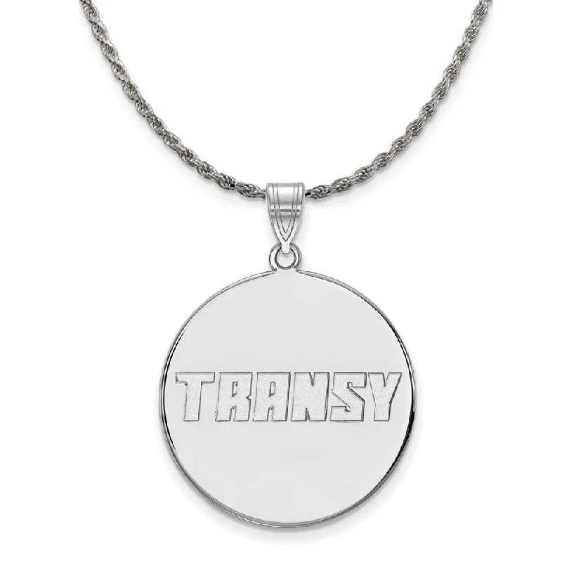 Sterling Silver Transylvania U. XL Disc Pendant Necklace