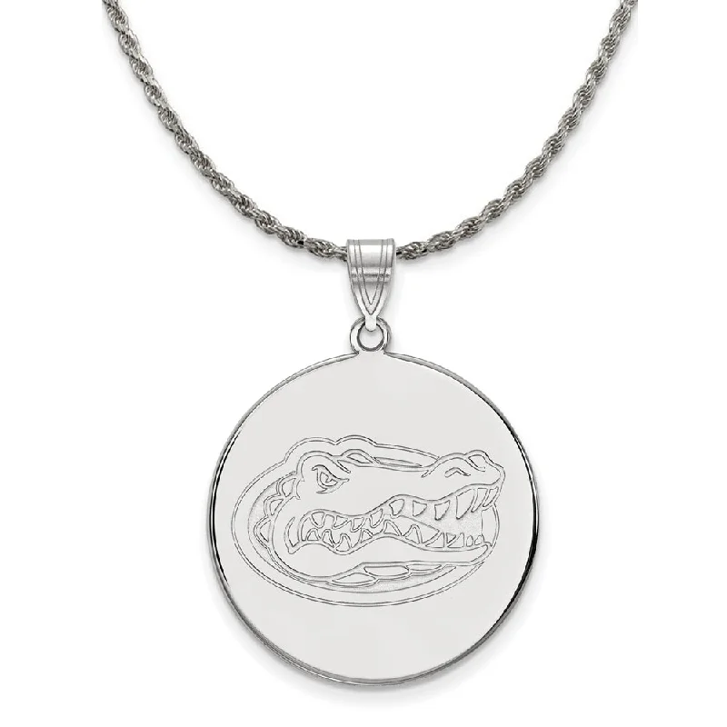 Sterling Silver U. of Florida XL Logo Disc Necklace