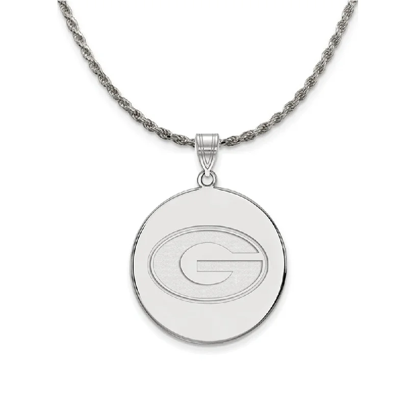 Sterling Silver U. of Georgia XL Logo Disc Necklace