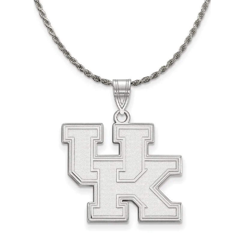 Sterling Silver U. of Kentucky Large 'UK' Pendant Necklace