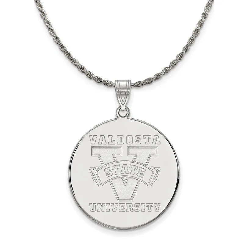 Sterling Silver Valdosta State XL Disc Pendant Necklace